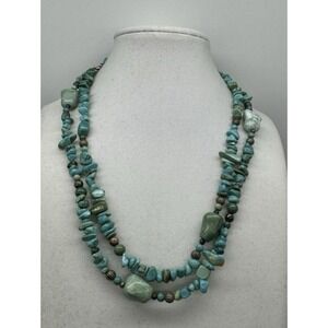 Carolyn Pollack Sterling Silver Green & Blue Turquoise Beaded 18" Necklace